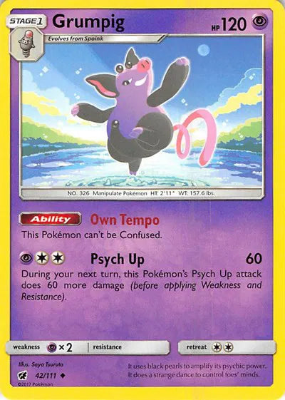 42/111 Grumpig Reverse Holo - Crimson Invasion
