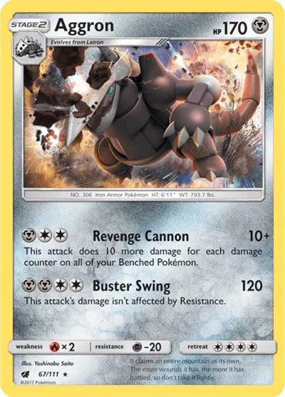 67/111 Aggron Reverse Holo - Crimson Invasion