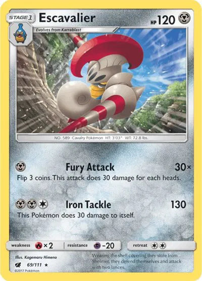 69/111 Escavalier Reverse Holo - Crimson Invasion