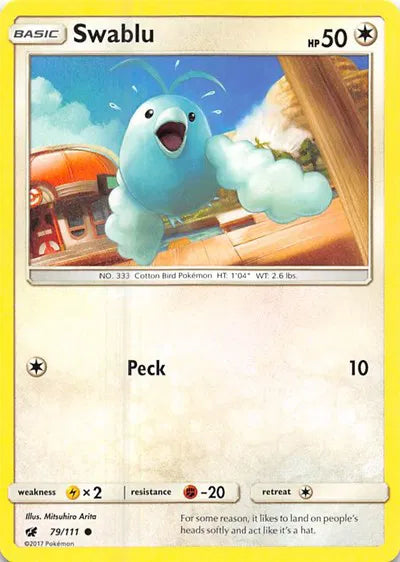 79/111 Swablu Reverse Holo - Crimson Invasion