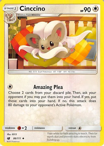 86/111 Cinccino Reverse Holo - Crimson Invasion