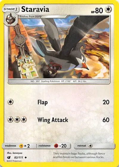 82/111 Staravia Reverse Holo - Crimson Invasion
