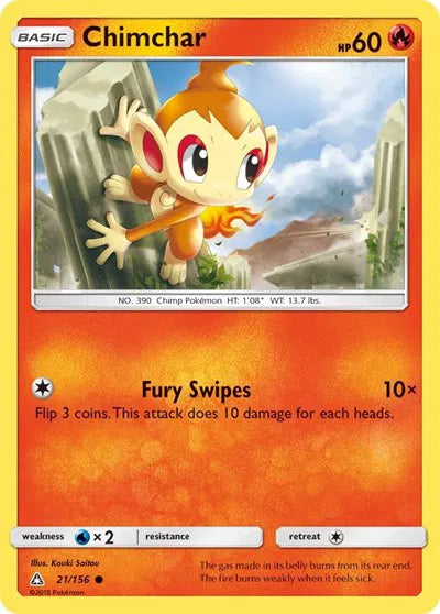21/156 Chimchar Reverse Holo - Ultra Prism