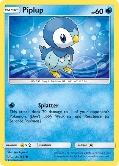 31/156 Piplup Reverse Holo - Ultra Prism