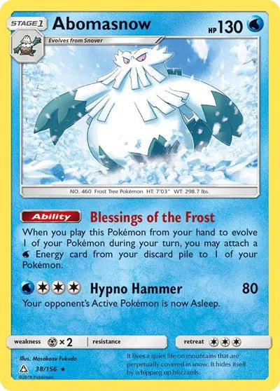 38/156 Abomasnow Reverse Holo - Ultra Prism
