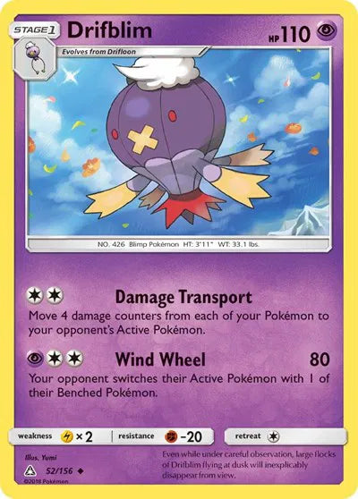 52/156 Drifblim Reverse Holo - Ultra Prism