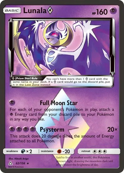 62/156 Lunala Prism Star - Ultra Prism