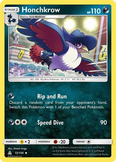 72/156 Honchkrow Reverse Holo - Ultra Prism
