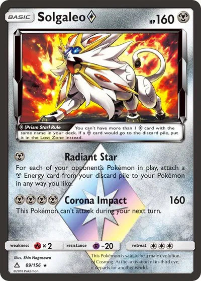 89/156 Solgaleo Prism Star - Ultra Prism