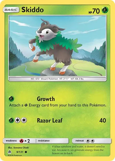 9/131 Skiddo Reverse Holo - Forbidden Light