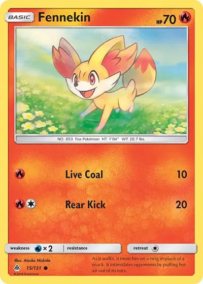15/131 Fennekin Reverse Holo - Forbidden Light