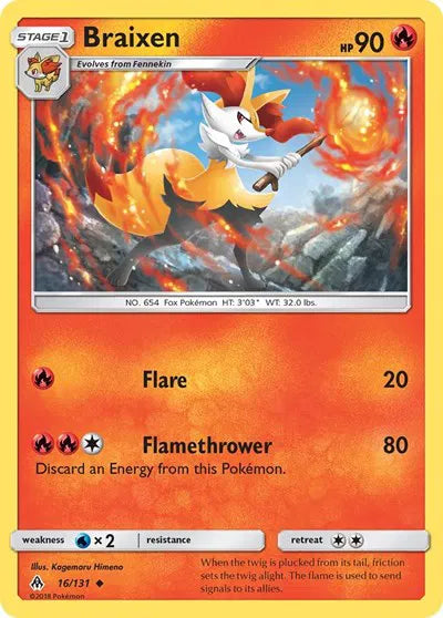16/131 Braixen Reverse Holo - Forbidden Light
