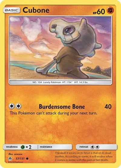 57/131 Cubone Reverse Holo - Forbidden Light
