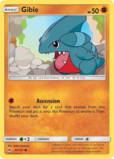 60/131 Gible Reverse Holo - Forbidden Light