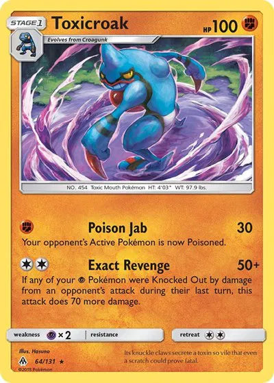 64/131 Toxicroak Reverse Holo - Forbidden Light