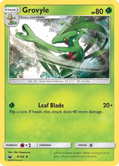 9/168 Grovyle Reverse Holo - Celestial Storm