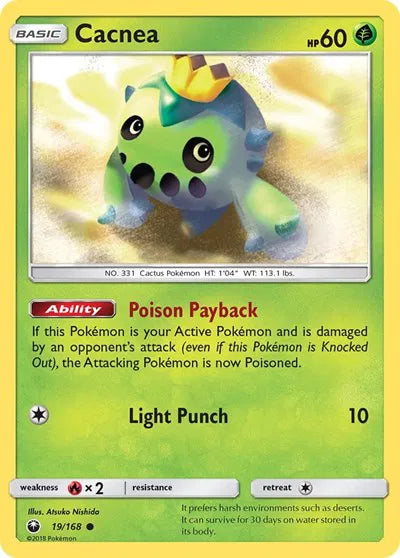 19/168 Cacnea Reverse Holo - Celestial Storm