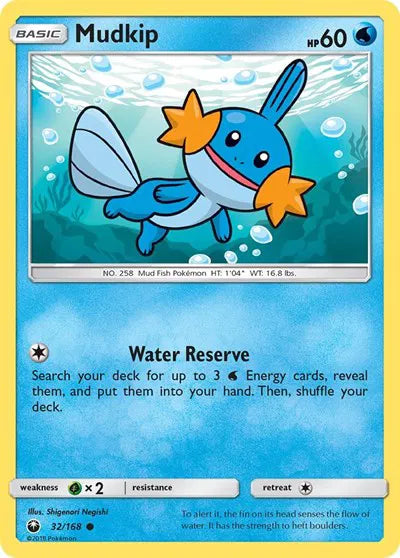 32/168 Mudkip Reverse Holo - Celestial Storm