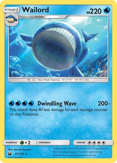 40/168 Wailord Reverse Holo - Celestial Storm