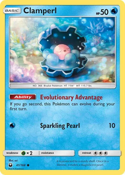 41/168 Clamperl Reverse Holo - Celestial Storm