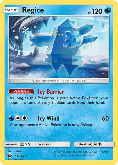 45/168 Regice Reverse Holo - Celestial Storm