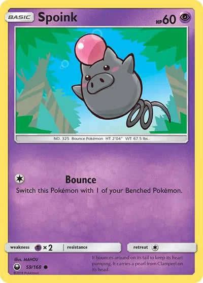 59/168 Spoink Reverse Holo - Celestial Storm