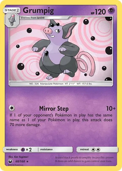 60/168 Grumpig Reverse Holo - Celestial Storm