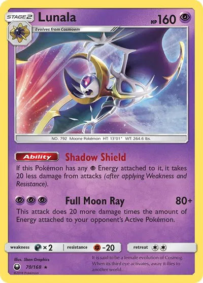 70/168 Lunala Holofoil - Celestial Storm