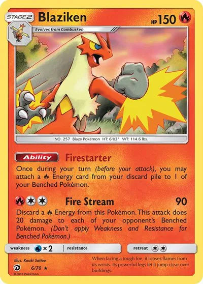 6/70 Blaziken Holofoil - Dragon Majesty