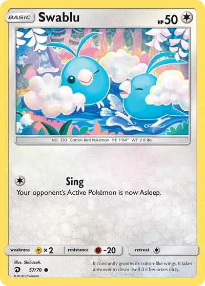 57/70 Swablu Reverse Holo - Dragon Majesty