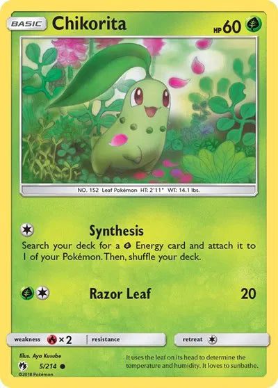5/214 Chikorita Reverse Holo - Lost Thunder