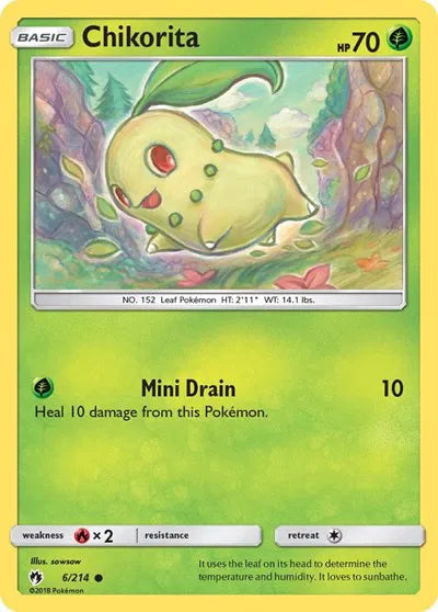 6/214 Chikorita Reverse Holo - Lost Thunder