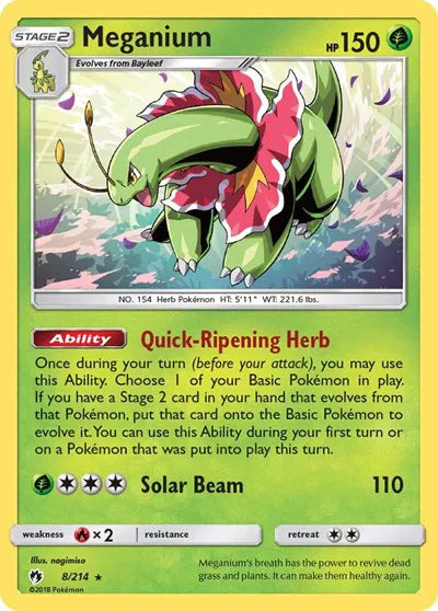 8/214 Meganium Reverse Holo - Lost Thunder