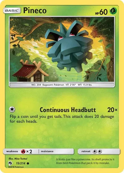 15/214 Pineco Reverse Holo - Lost Thunder