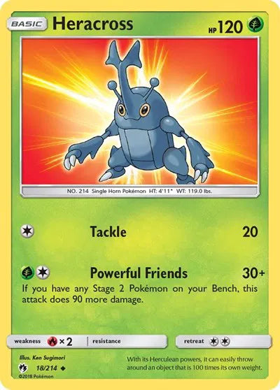 18/214 Heracross Reverse Holo - Lost Thunder