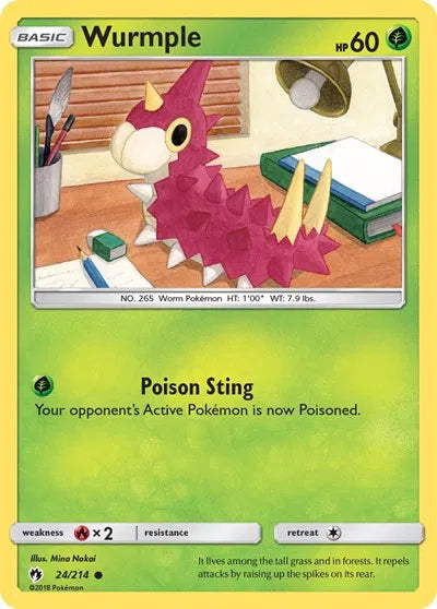 24/214 Wurmple Reverse Holo - Lost Thunder