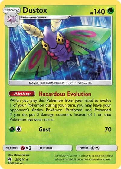 28/214 Dustox Reverse Holo - Lost Thunder