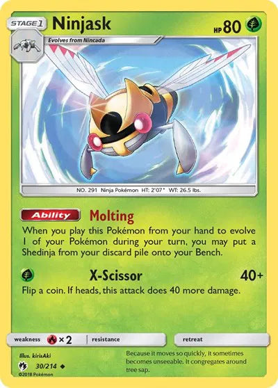 30/214 Ninjask Reverse Holo - Lost Thunder