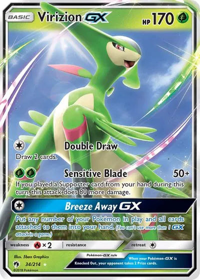 34/214 Virizion GX - Lost Thunder