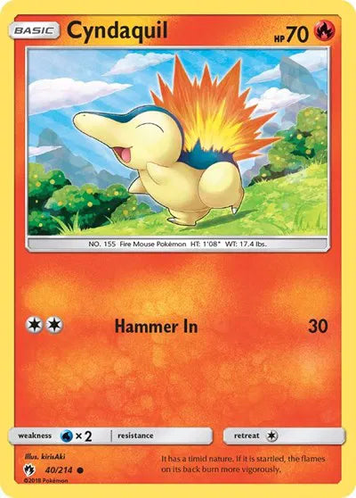 40/214 Cyndaquil Reverse Holo - Lost Thunder