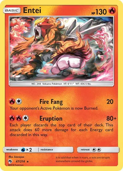 47/214 Entei Reverse Holo - Lost Thunder