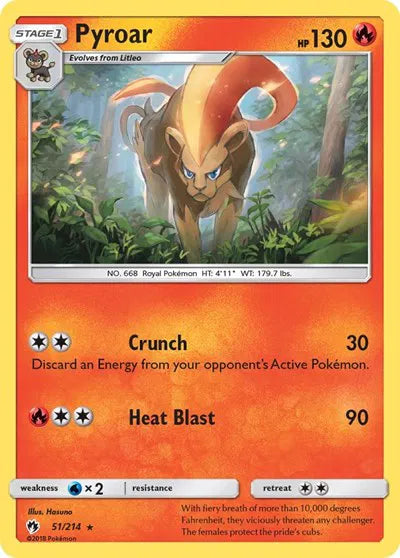 51/214 Pyroar Reverse Holo - Lost Thunder