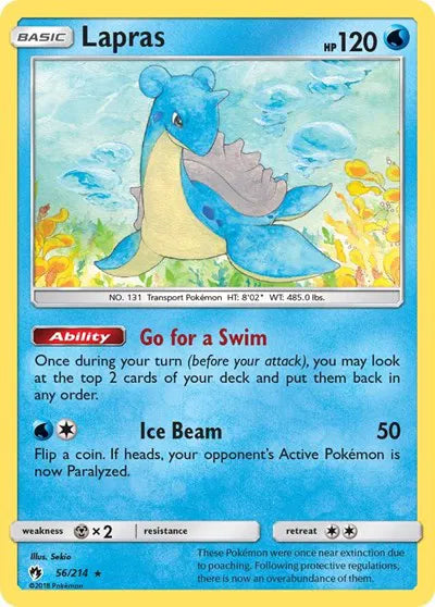 56/214 Lapras Reserve Holo - Lost Thunder