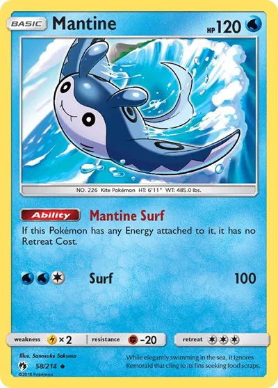 58/214 Mantine Reserve Holo - Lost Thunder