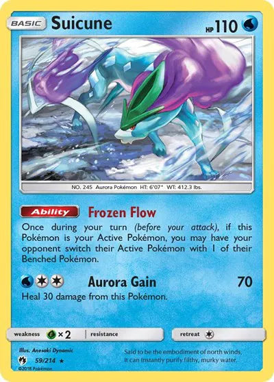 59/214 Suicune Holofoil - Lost Thunder