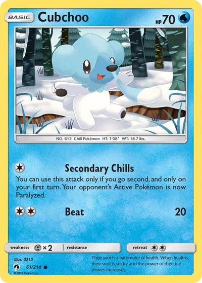 61/214 Cubchoo Reverse Holo - Lost Thunder