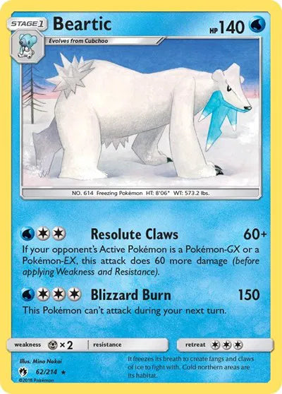 62/214 Beartic Reverse Holo - Lost Thunder