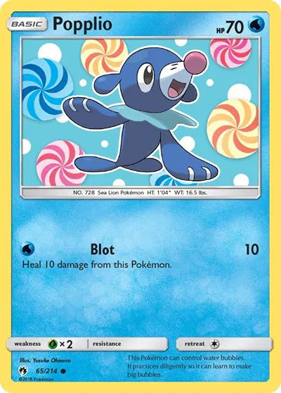 65/214 Popplio Reverse Holo - Lost Thunder