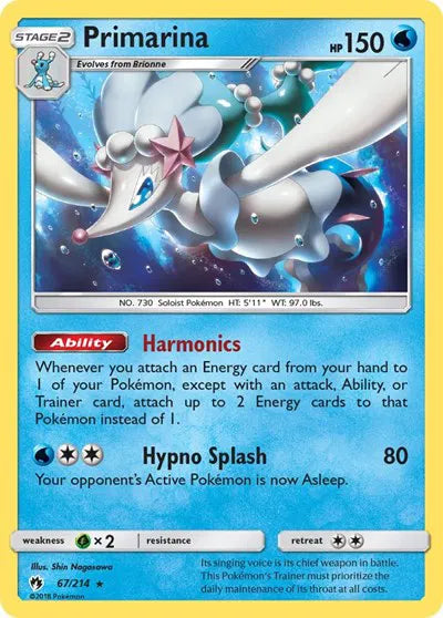 67/214 Primarina Reverse Holo - Lost Thunder