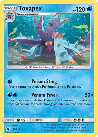 69/214 Toxapex Reverse Holo - Lost Thunder